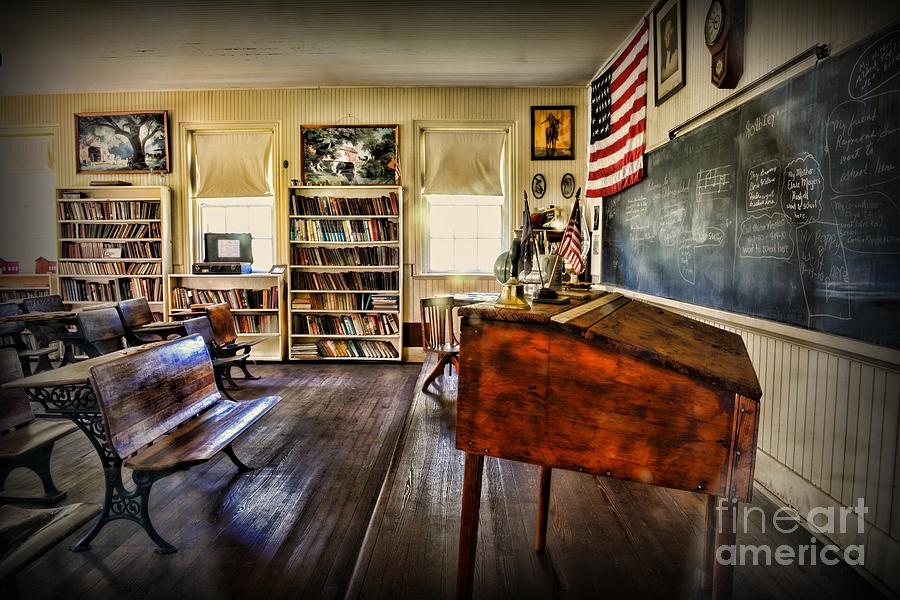 Vintage Photograph - Teacher - One Room School by Paul Ward