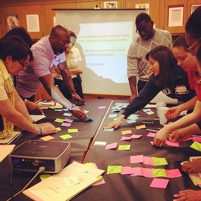 Newark Photograph - Teachers Thinking: Sorting. Grouping by Mary Ann Reilly