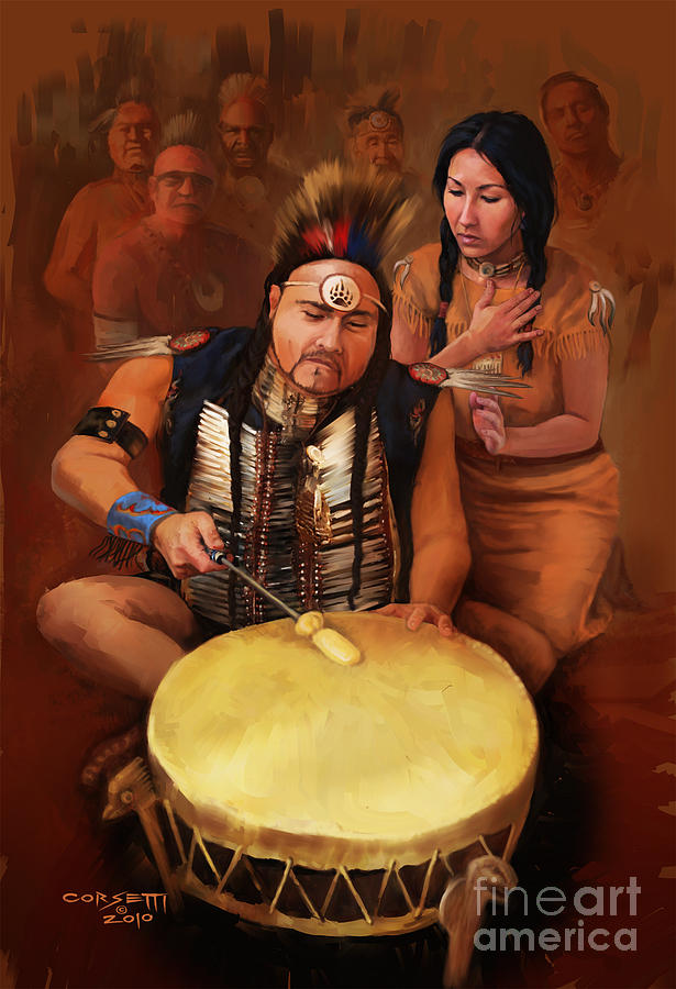 Teaching The tribe Painting by Robert Corsetti