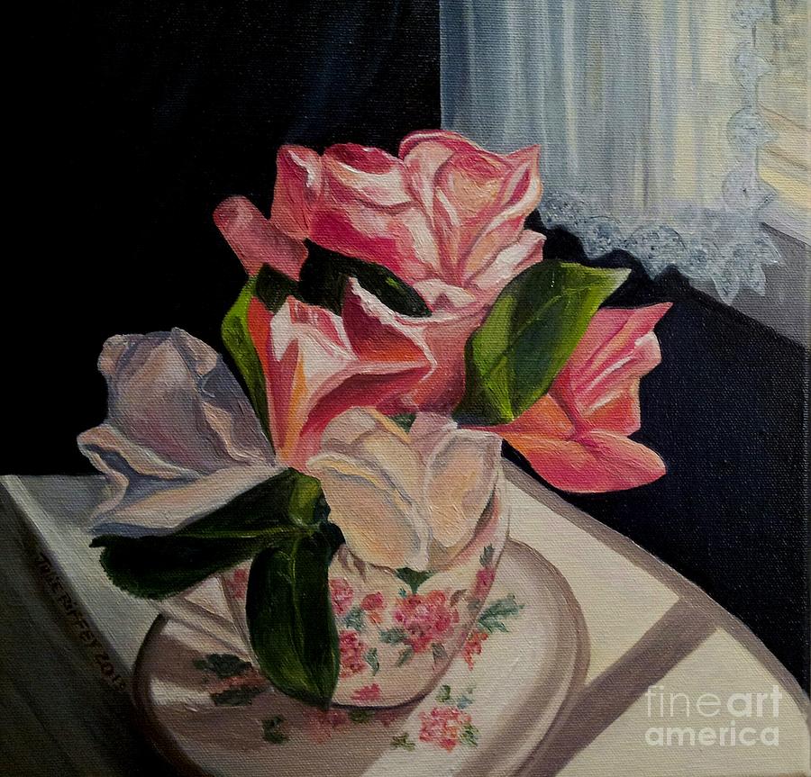 Teacup Roses Painting by Julie Brugh Riffey