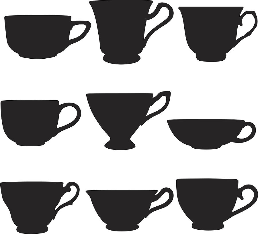 Teacup Silhouettes Drawing by RobinOlimb
