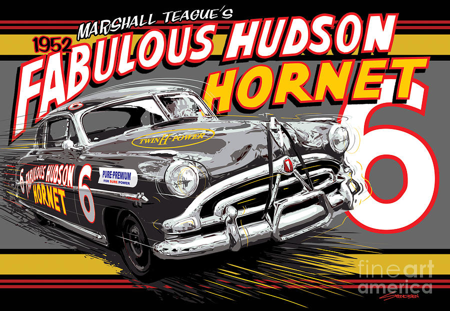 CD_445 #6 Marshall Teague 'Fabulous Hudson Hornet'  1:64 scale DECALS 