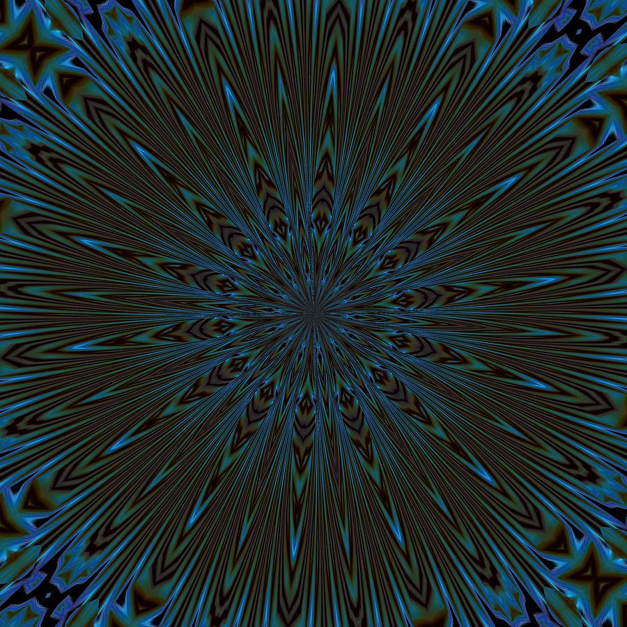 Classic Blue and Brown Kaleidoscope Art Digital Art by Taiche Acrylic Art