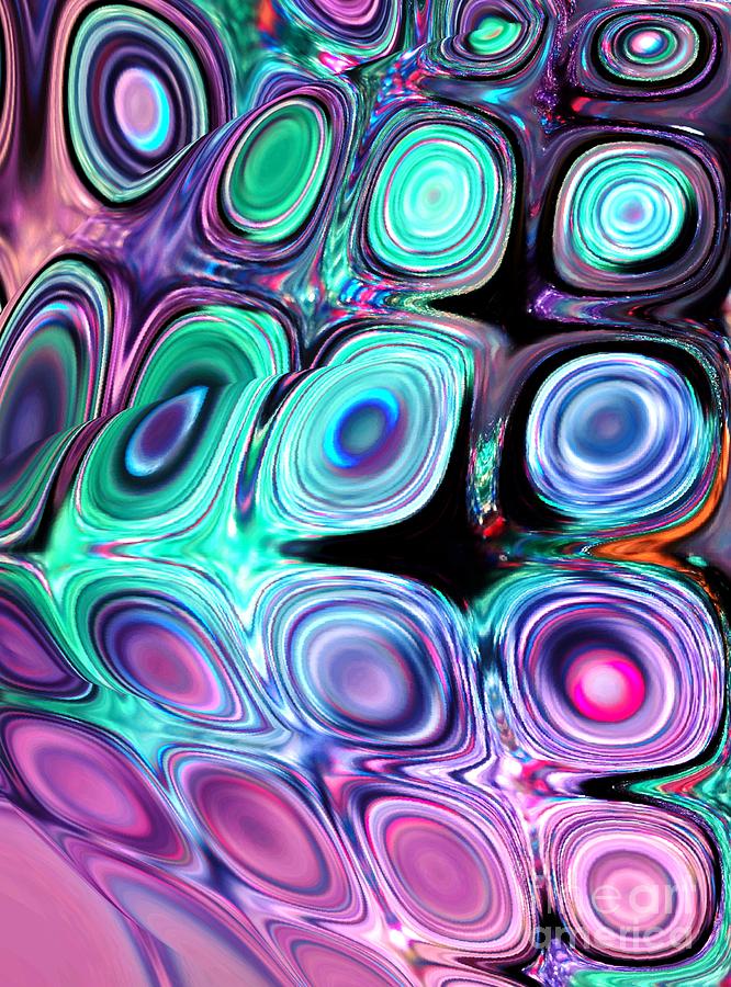 Teal and Purple Abstract H Digital Art by Patty Vicknair