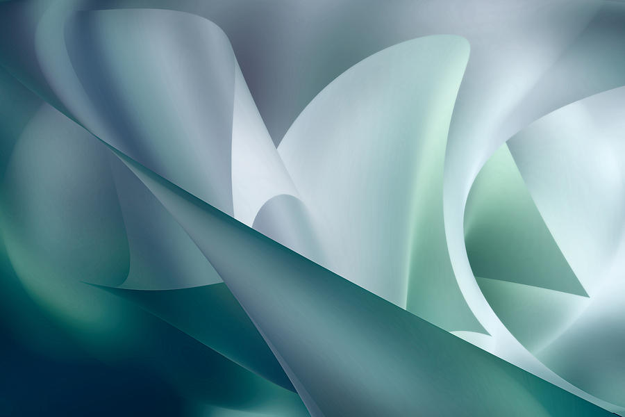 Abstract Digital Art - Teal Beam by Diane Dugas