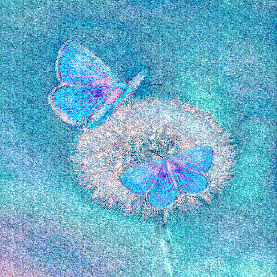 Teal Butterflies Digital Art by Jane Schnetlage