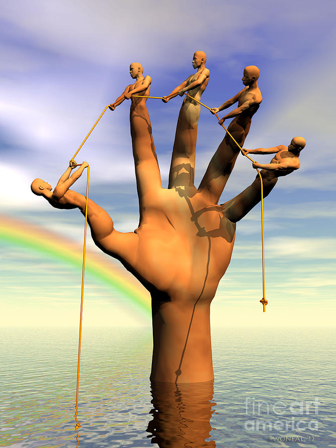 Fantasy Digital Art - The Hand Is The Sum of its Fingers by Walter Neal