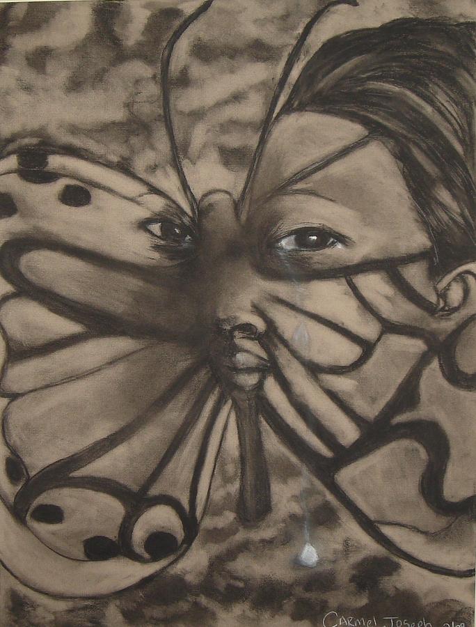 Tear Drop Butterfly Drawing by Carmel Joseph