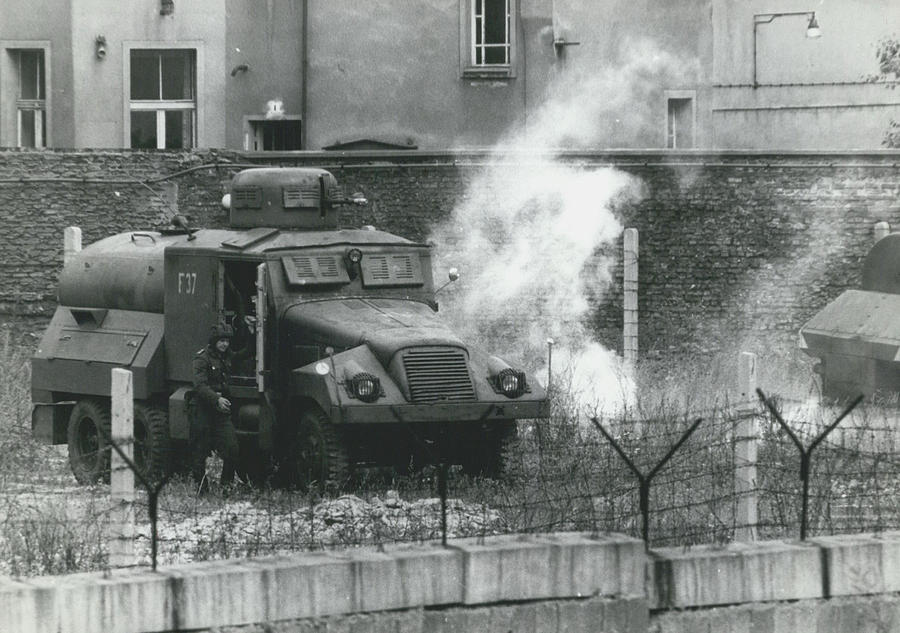 Tear Gas Battle Near The Wall In Berlin. Photograph By Retro Images ...