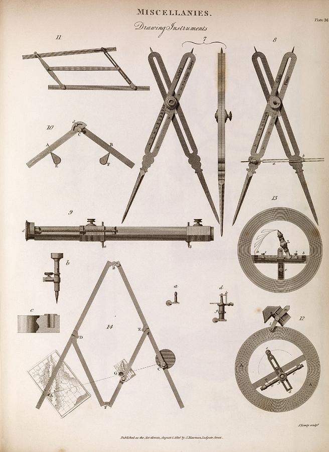 Technical Drawing Devices Photograph by Middle Temple Library