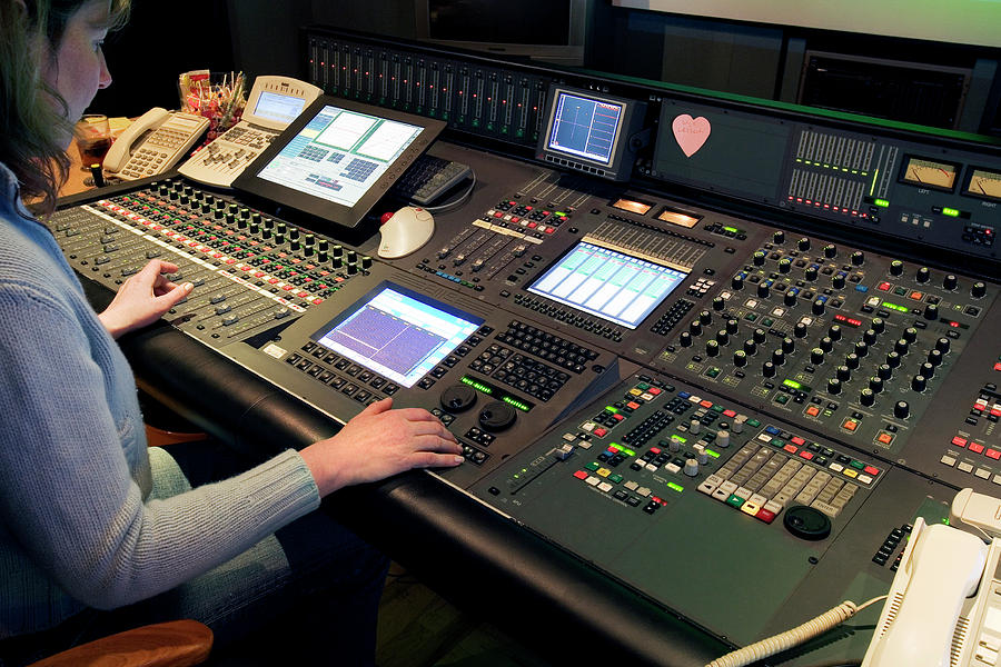 Human Photograph - Technician Operating Audio Mixing Desk by Adam Hart-davis/science Photo Library