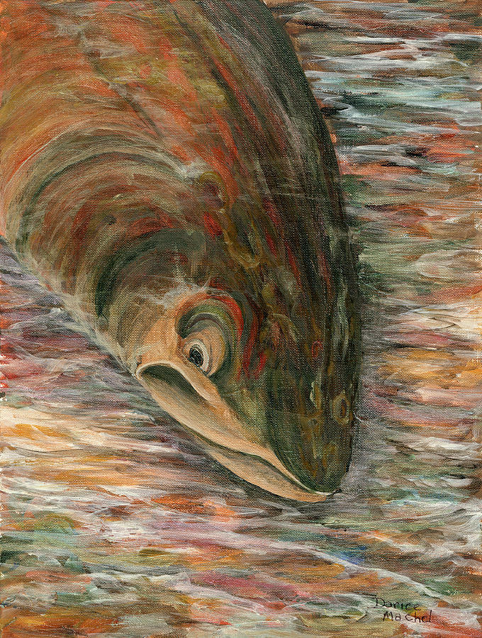 Techno Trout Painting by Darice Machel McGuire