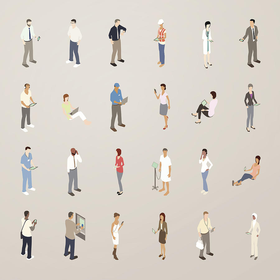 Technology Users - Flat Icons Illustration Drawing by Mathisworks