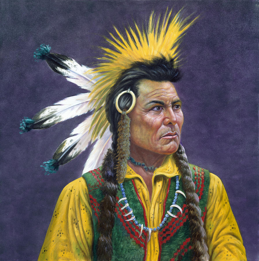 Feather Painting - Tecumseh by Gregory Perillo