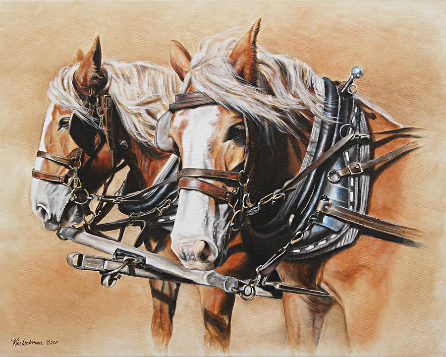 Horse Painting - Ted and Tom by Kim Lockman