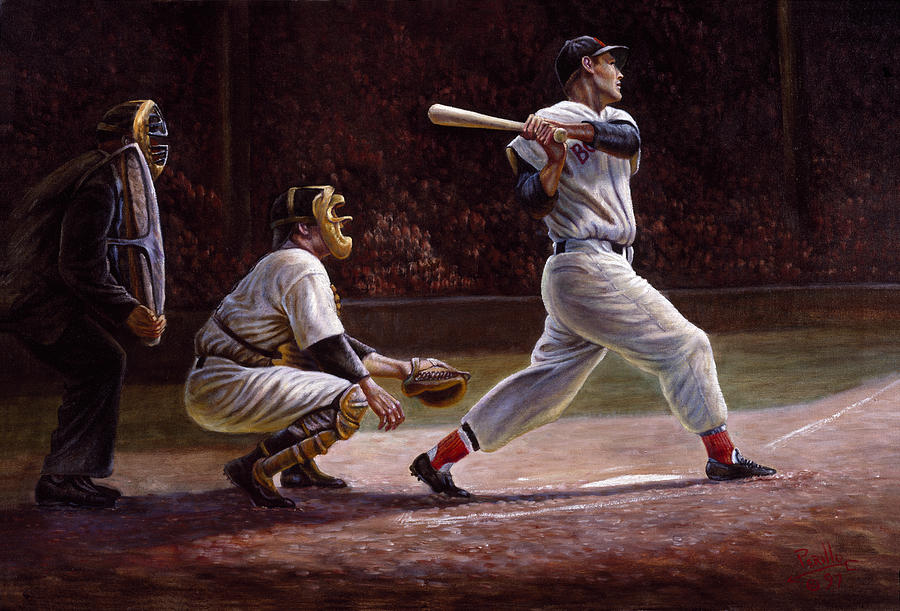 Ted Williams Painting - Ted Williams At Bat by Gregory Perillo