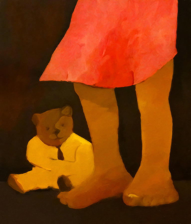 Teddy Painting - Teddy and Girl by Lutz Baar