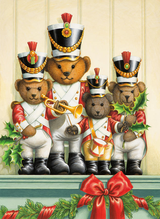 Teddy Bear Band Painting by Lynn Bywaters