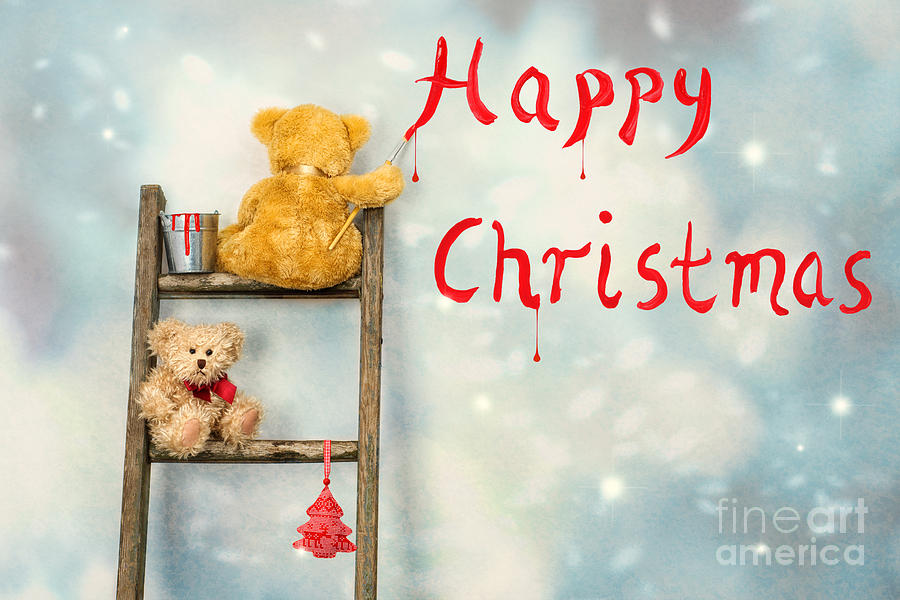 Christmas Photograph - Teddy Bears At Christmas by Amanda Elwell