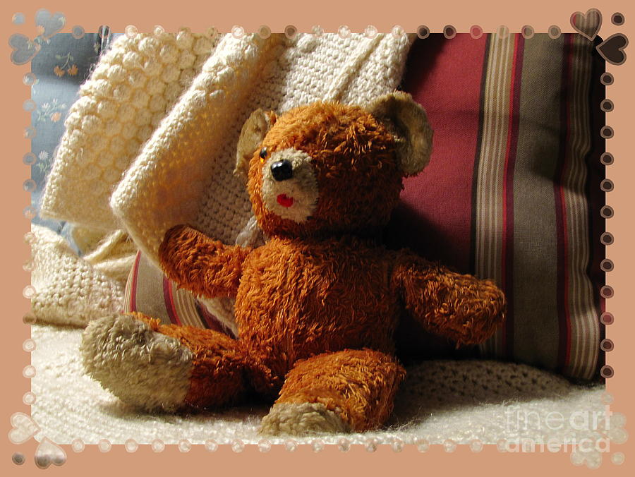 Teddy with Hearts Photograph by Marilyn Smith