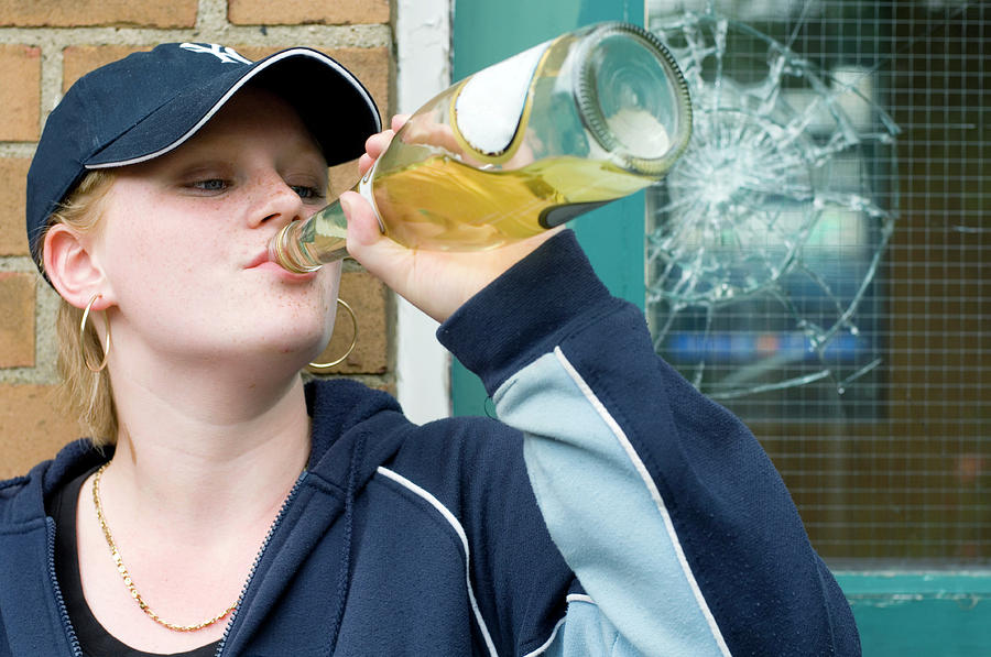 Teenage Girl Drinking Alcohol Photograph by Jim Varney/science Photo ...