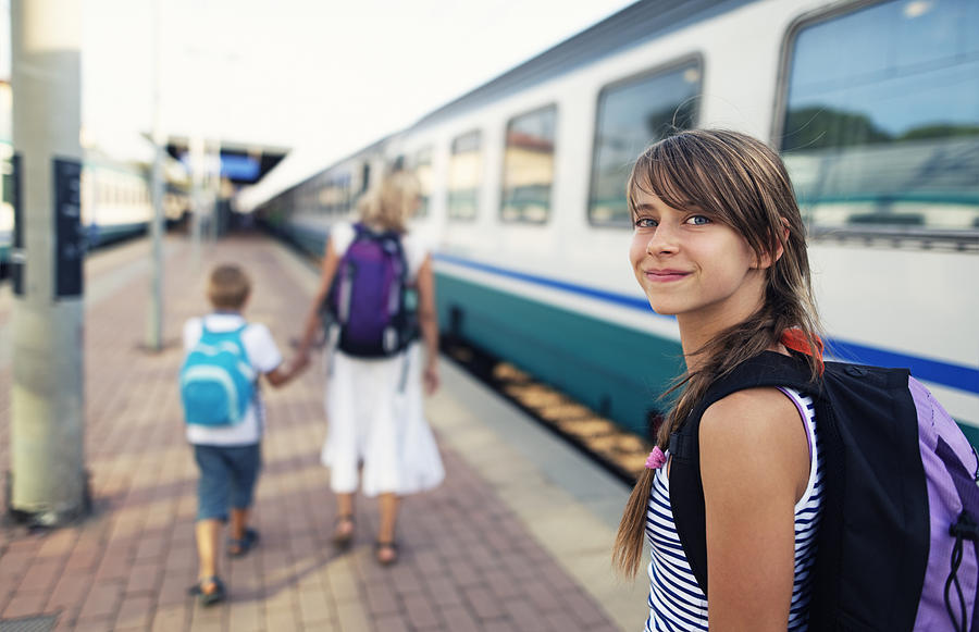 Teenage girl travelling by train in Italy Photograph by Imgorthand