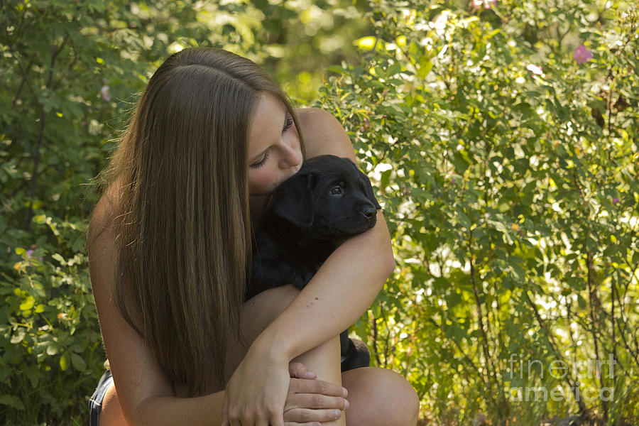 Teenage Girl With Chocolate Labrador Photograph by Linda Freshwaters Arndt
