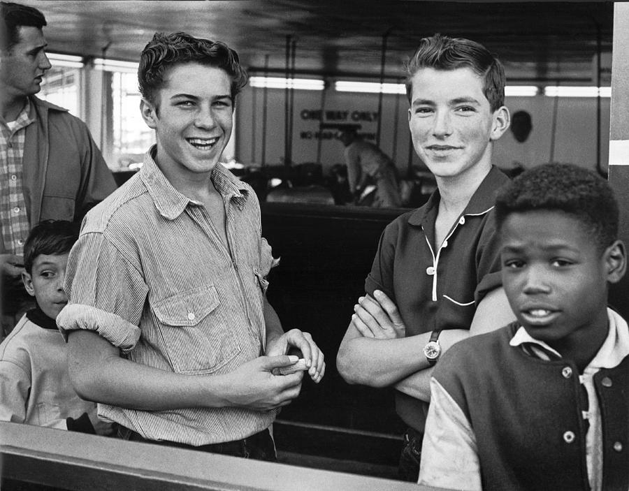 San Francisco Photograph - Teens Hanging Out by Underwood Archives