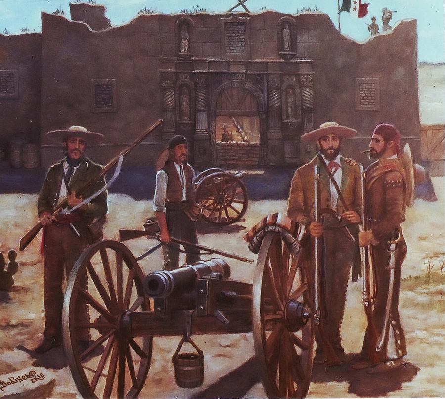 Tejanos at The Alamo Painting by Henry Godines