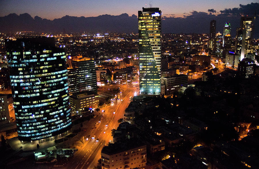 Tel Aviv At Night Photograph by Dan Lazar
