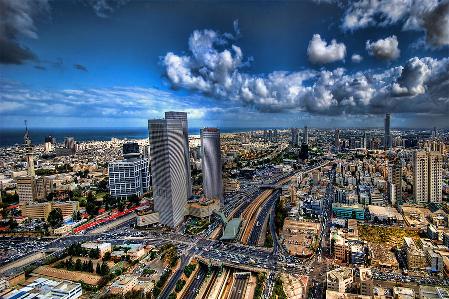 Israel Photograph - Tel Aviv center skyline by Ron Shoshani