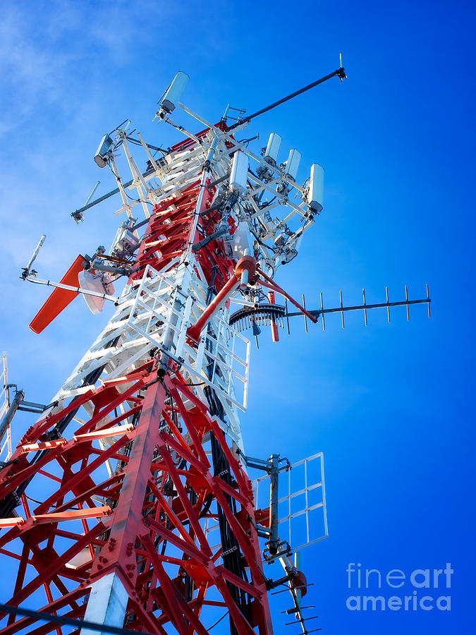 Antenna Photograph - Telecommunication tower by Sinisa Botas