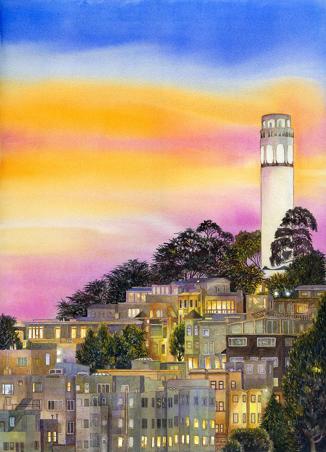 San Francisco Painting - Telegraph Hill by Karen Wright