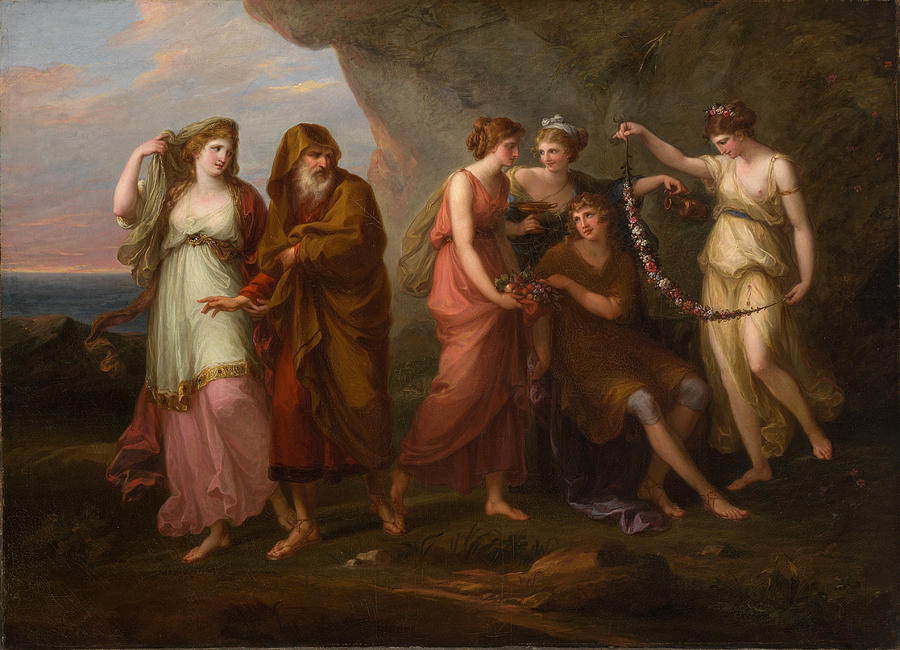 Telemachus and the Nymphs of Calypso Painting by Angelica Kauffmann