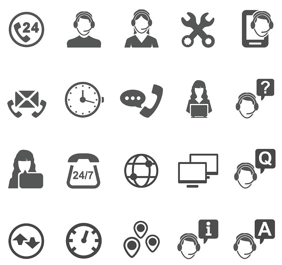 Telemarketer icons Drawing by DivVector
