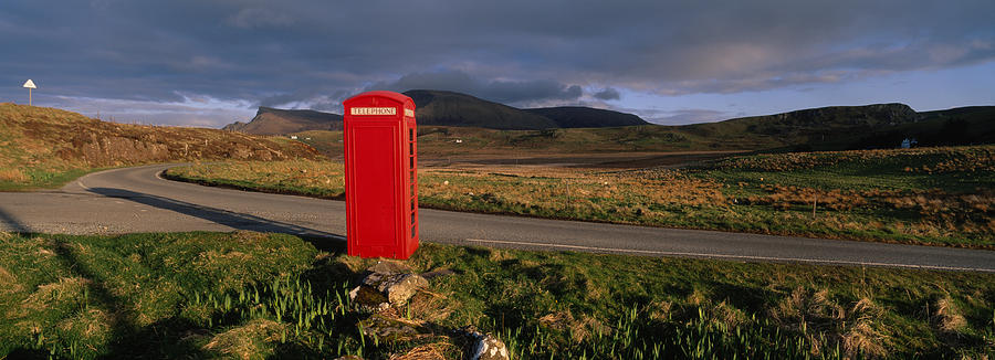 Nature Photograph - Telephone Booth In A Landscape, Isle Of by Panoramic Images
