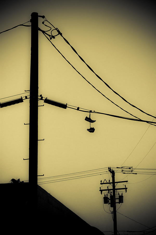 James Franco Photograph - Telephone Pole and Sneakers 3 by Scott Campbell