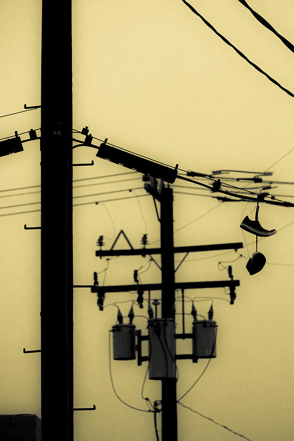 James Franco Photograph - Telephone Pole and Sneakers 5 by Scott Campbell