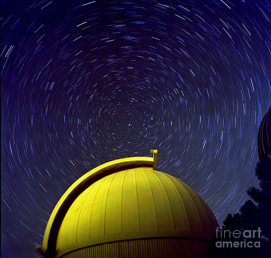 Telescope Dome Photograph - Telescope Dome With Circumpolar Rotation by John Chumack