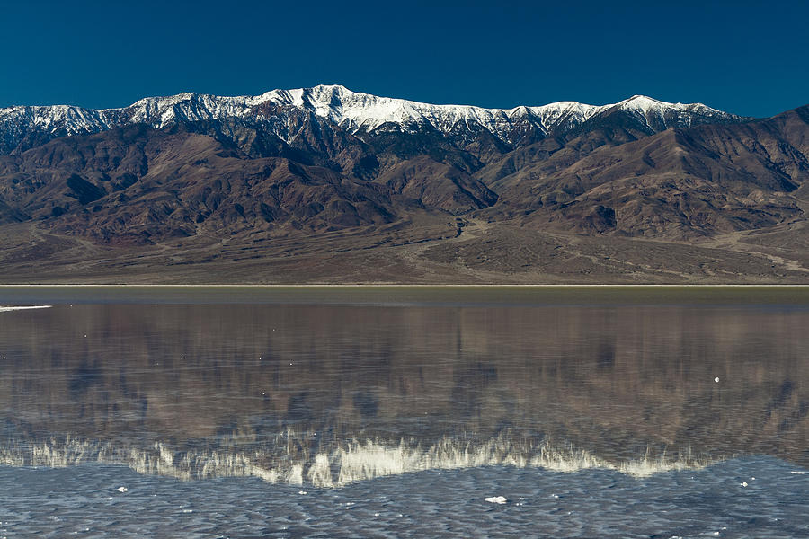 Telescope Peak Reflection in Bad Water Death Valley Photograph by Greg Kluempers
