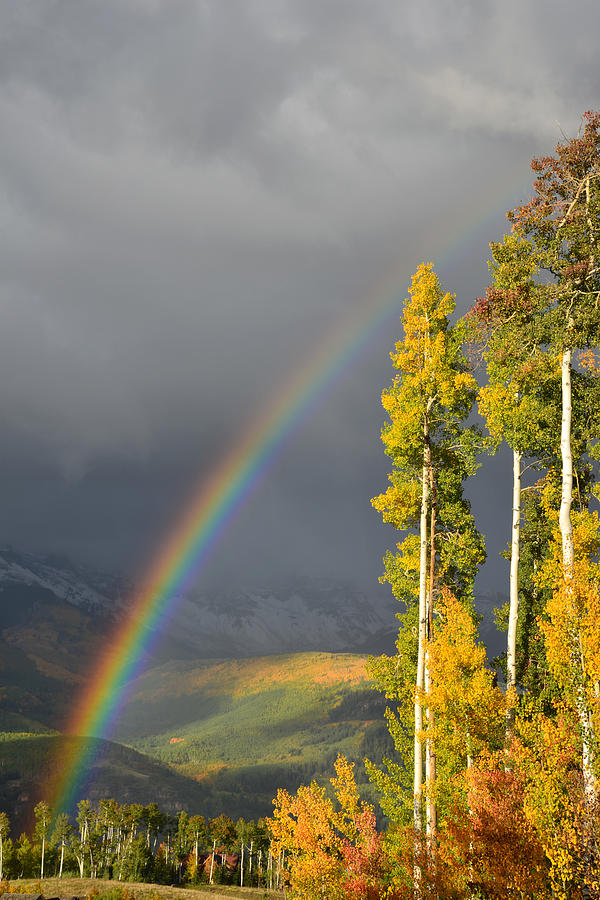 Telluride Fall Rainbow Photograph by Ray Mathis