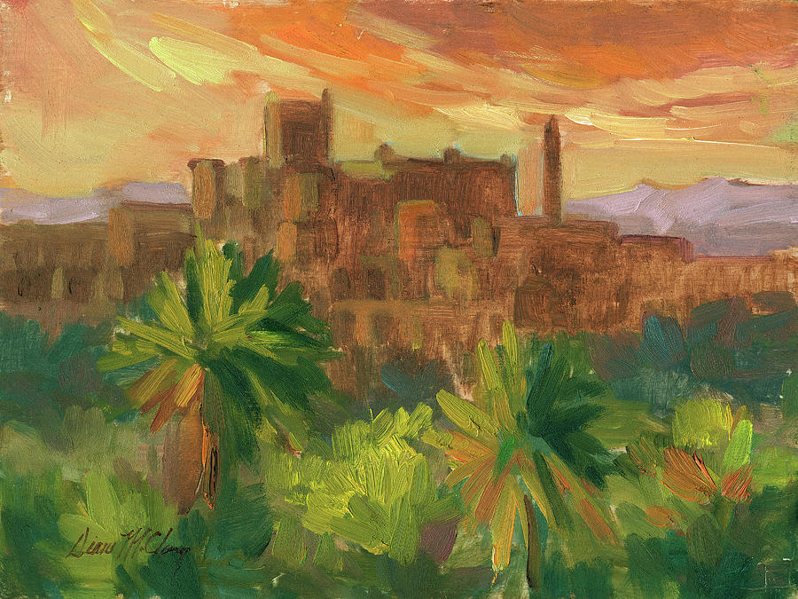 Sunset Painting - Telouet Kasbah by Diane McClary
