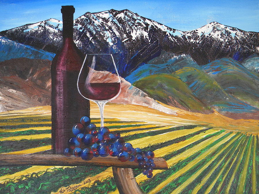 Wine Painting - Temecula Wine Country by Eric Johansen