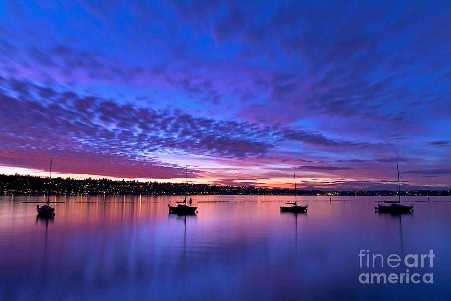 Lake Washington Sunset Seattle Photograph by Mel Ashar Lake Washington Sunset Seattle Photograph by Mel Ashar