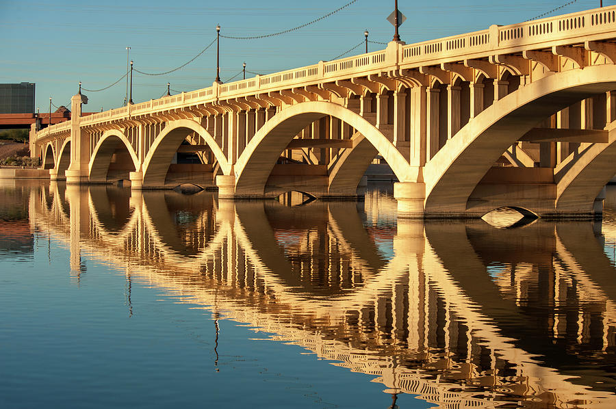 Tempe Town Lake And Mill Avenue Bridge Photograph by Brian Stablyk