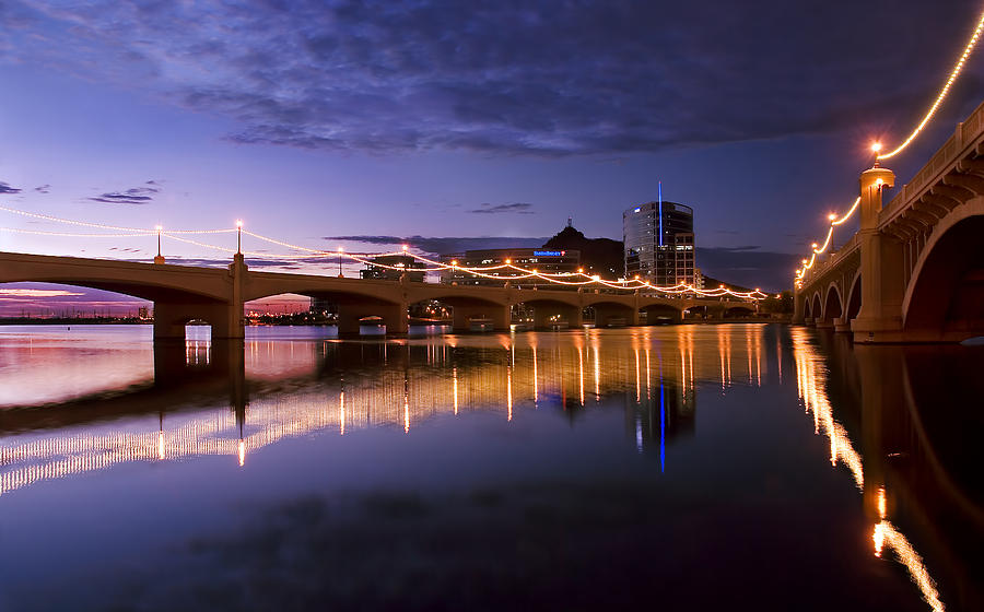 Tempe Town Lake Blues Photograph by Dave Dilli