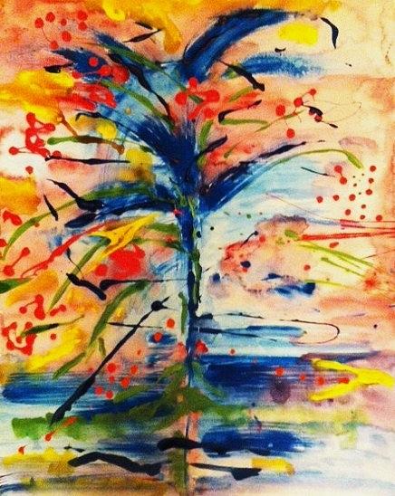 Flower Painting - Tempera9 by Sandra Konstantinovic