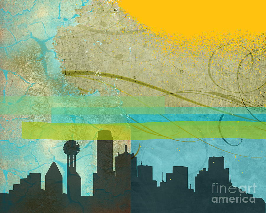 Dallas Digital Art - Tempestuous City by Deborah Willow