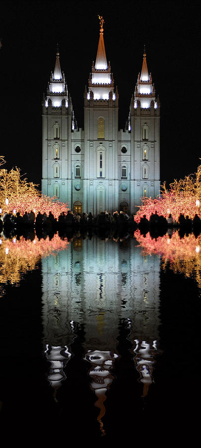 Temple and Christmas Lights Photograph by Lane Erickson