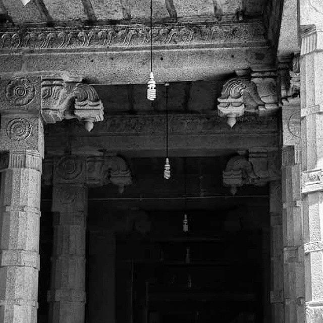 Architecture Photograph - #temple #blackandwhite #chennai #india by Nila Sivatheesan